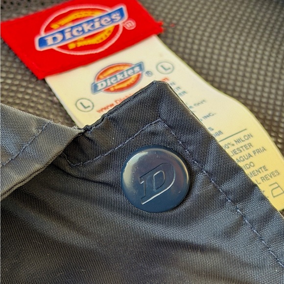 Dickies Girl Navy Blue Coach Jacket Windbreaker Snap Mesh Lined Size L - Picture 8 of 10